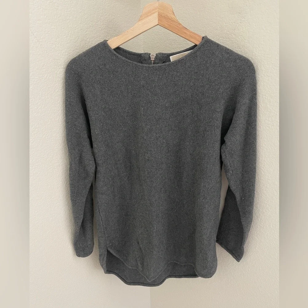 Michael Kors gray crewneck  back zipper sweater size S
